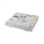 ΚΟΥΤΙ ΠΙΤΣΑΣ ΛΕΥΚΟ MICROWELE ΜΕ ΣΧΕΔΙΟ "ROME DESIGN" 35Χ35Χ4.2cm