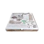 ΚΟΥΤΙ ΠΙΤΣΑΣ ΛΕΥΚΟ MICROWELE ΜΕ ΣΧΕΔΙΟ "ROME DESIGN" 26Χ26Χ4.2cm