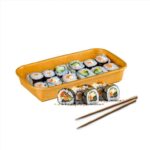 ΣΚΕΥΟΣ ΧΑΡΤΙΝΟ ΓΙΑ SUSHI ΣΕΤ ΜΕ ΚΑΠΑΚΙ ΔΙΑΦΑΝΟ ΚΑΠΑΚΙ PET Νo12 19Χ13Χ2.4cm
